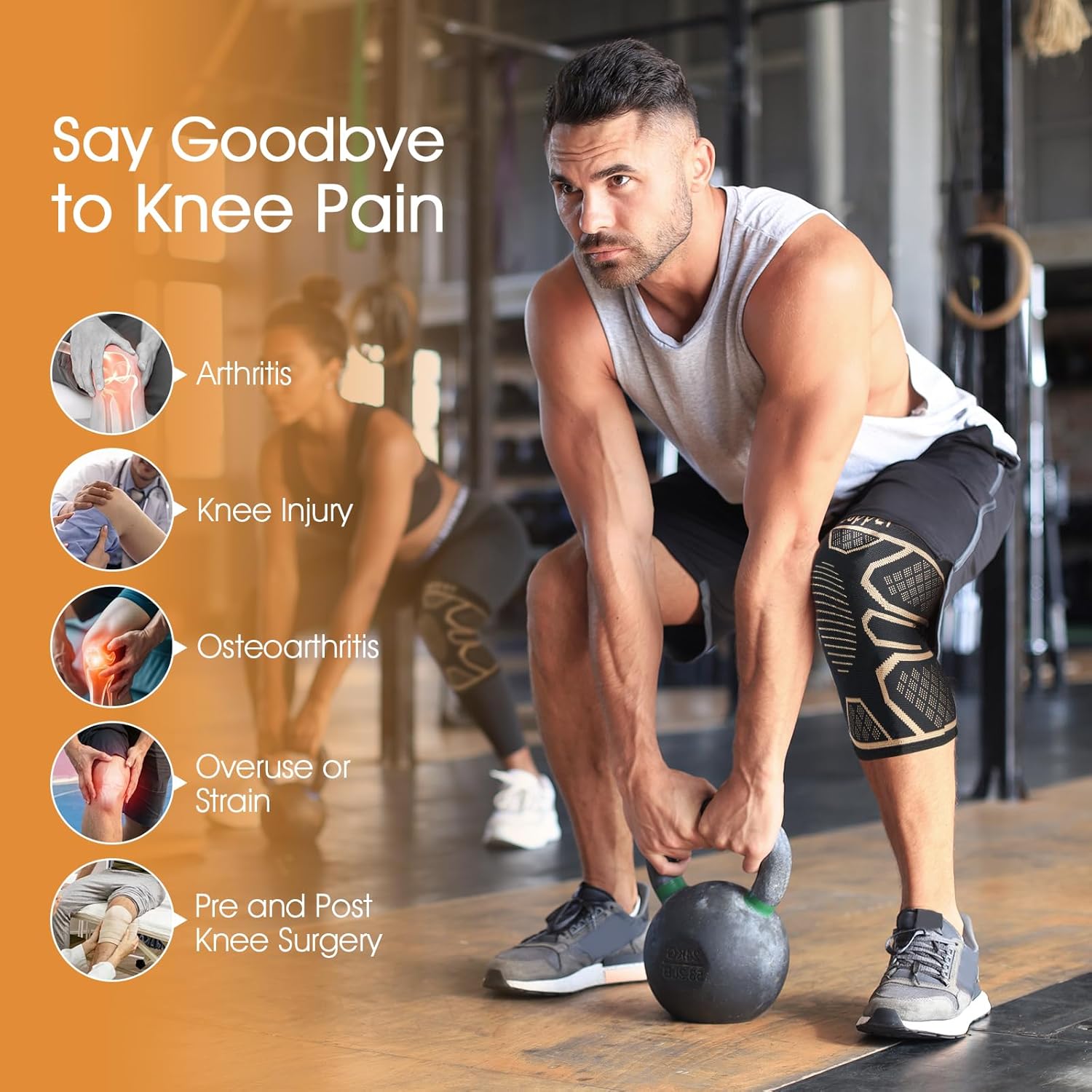 Skiennix Copper Knee Braces - Medical Grade Compression Sleeves for Pain Relief | 2-Pack, 2XL