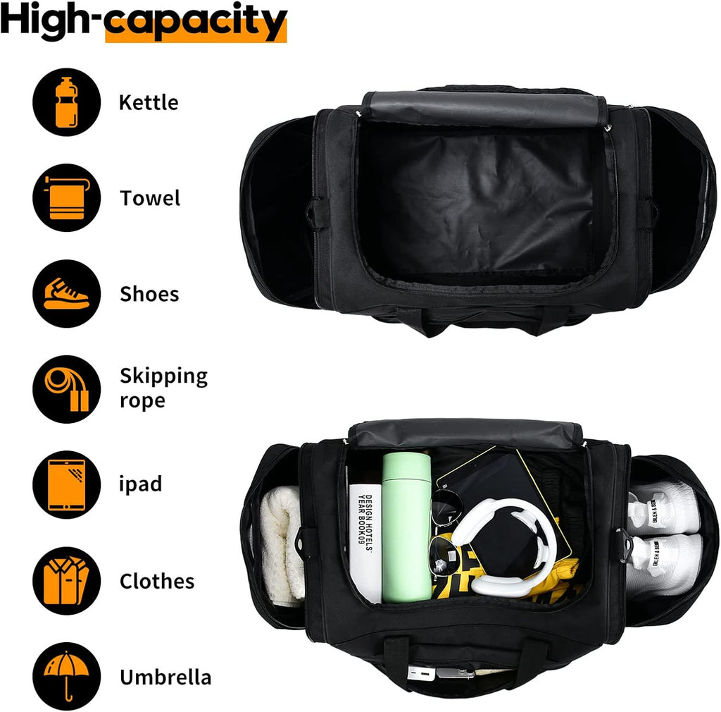 Skiennix Men's Gym Bag - 55L Large Sports Duffle for Lightweight Workouts | Durable & Stylish