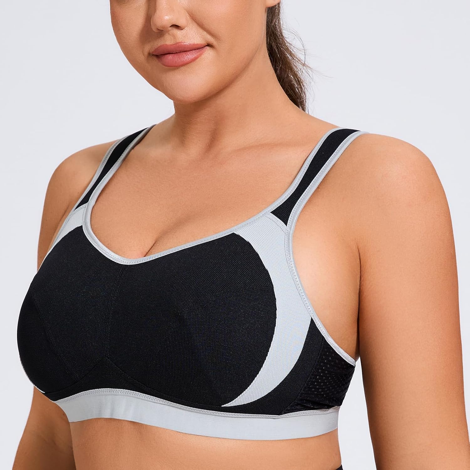 Skiennix Women's High Impact Support Sports Bra - Wirefree Bounce Control | Plus Size Comfort