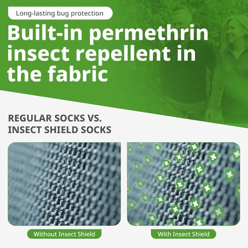 Insect Shield Midweight Hiking Socks - Permethrin Bug Repellent for Men & Women