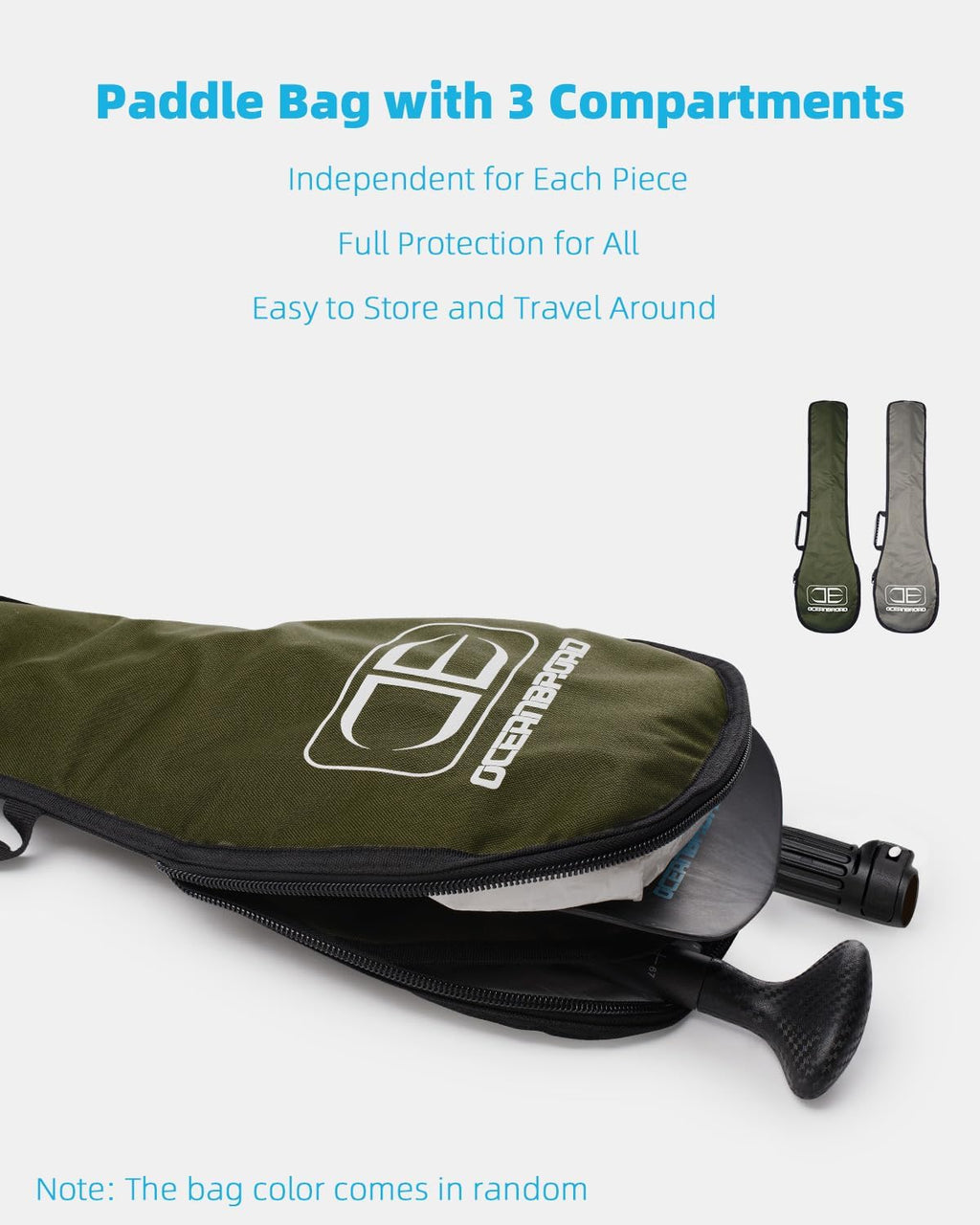 OCEANBROAD SUP Paddle Board Paddle - Adjustable 3-Piece Carbon Shaft with Carry Bag | Lightweight & Durable