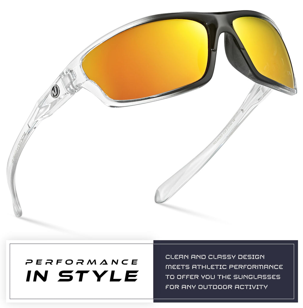 Nitrogen Polarized Wrap Around Sport Sunglasses for Men Women UV400 Driving Fishing Running Sun Glasses