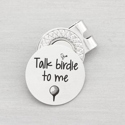 Golf Ball Marker with Magnetic Hat Clip Golf Gifts for Men Husband Boyfriend Talk Birdie To Me Funny Ball Marker Engraved