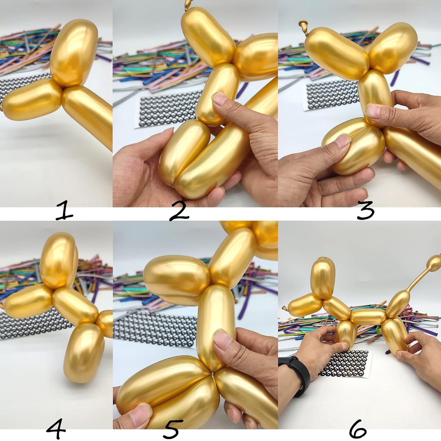 Skiennix 100pcs 260 Long Balloons Kit - Shiny Metallic Latex Twisting Balloons for Parties | Multicolor