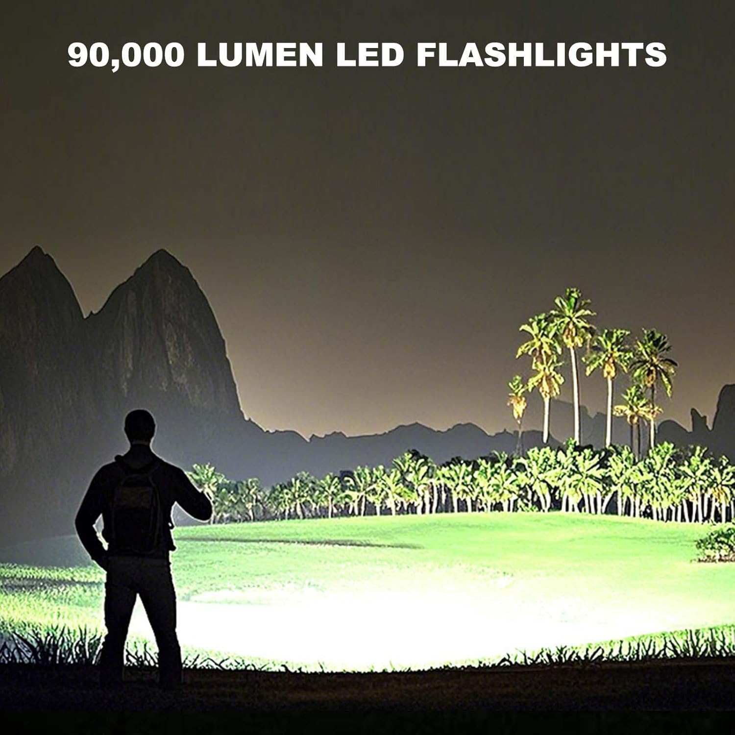 Skiennix 4 Pack Rechargeable LED Flashlights - 90,000LM Super Bright, Waterproof, USB & 5 Modes
