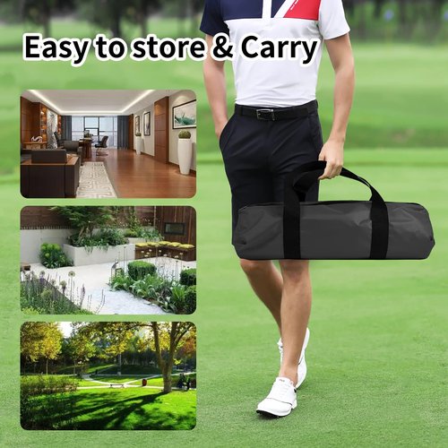 ASENVER Black Golf Practice Net Set - 6.6x4.4 FT with Hitting Mat, Target Cloth and Carrying Bag