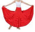 CISMARK Elegant Milk Silk Ballroom Waltz Dance Skirt - One Size, Red