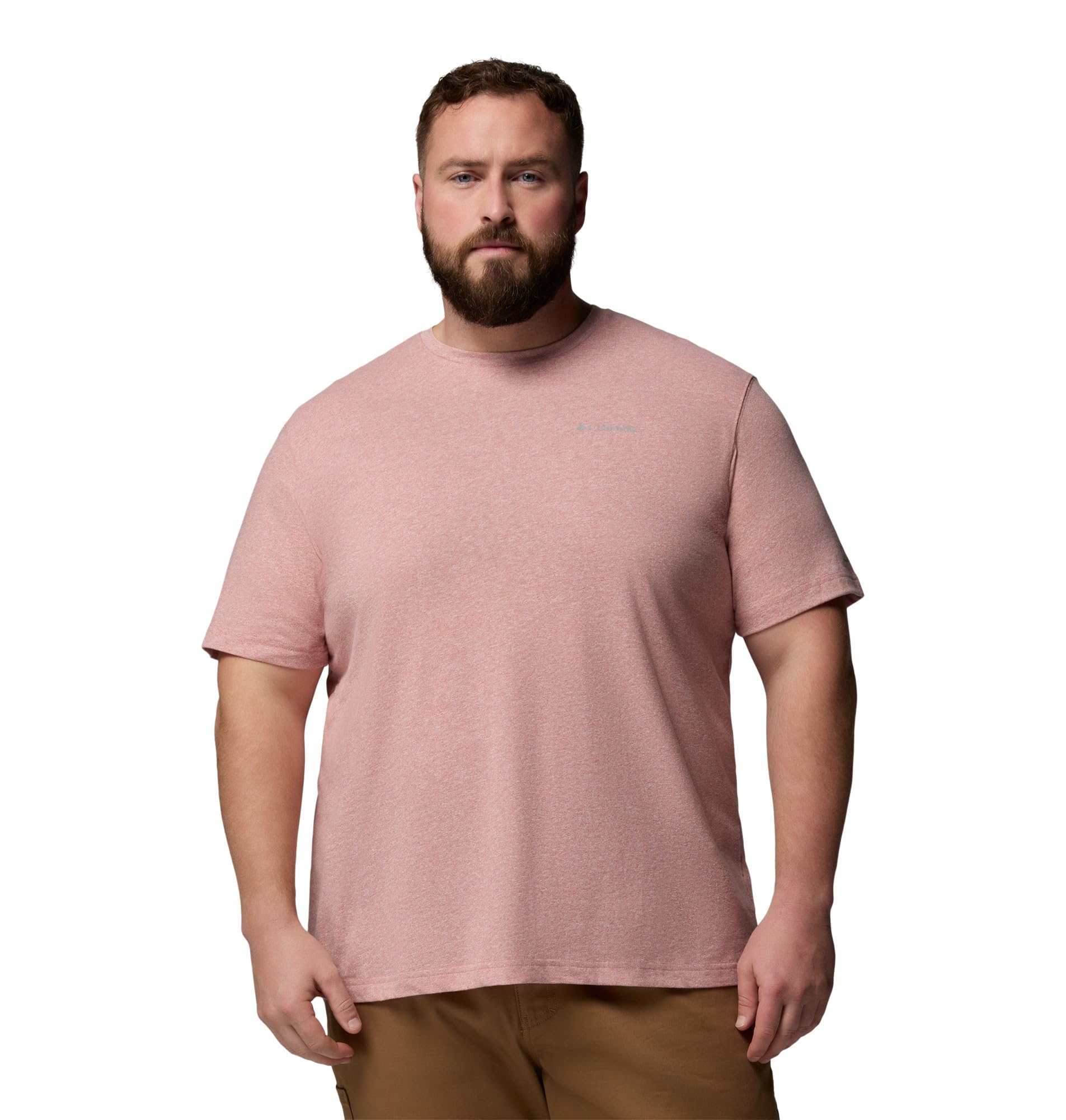 Columbia Men's Thistletown Hills Short Sleeve T-Shirt, Washed Red/Heather, 4X Tall