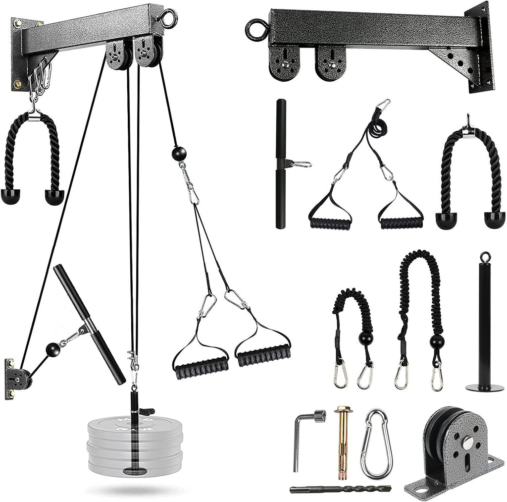 TRENDBOX Gym Cable Machine Pulley System - LAT Pulldown Attachments for Home Fitness | Chest Expansion