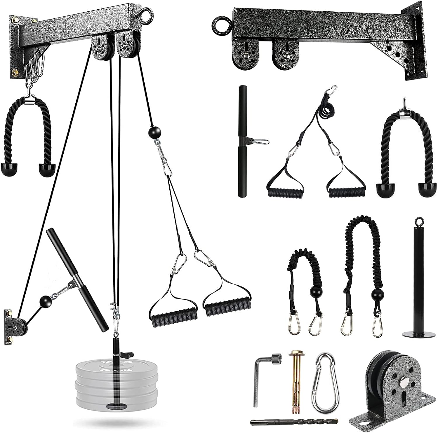 TRENDBOX Gym Cable Machine Pulley System - LAT Pulldown Attachments for Home Fitness | Chest Expansion