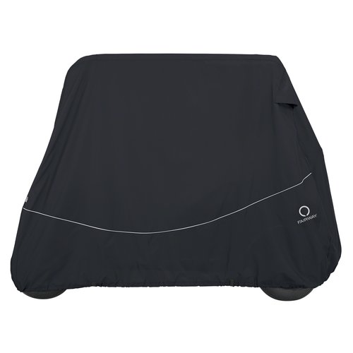 Classic Accessories Fairway Long Roof 4-Person Golf Cart Quick-Fit Cover, Black