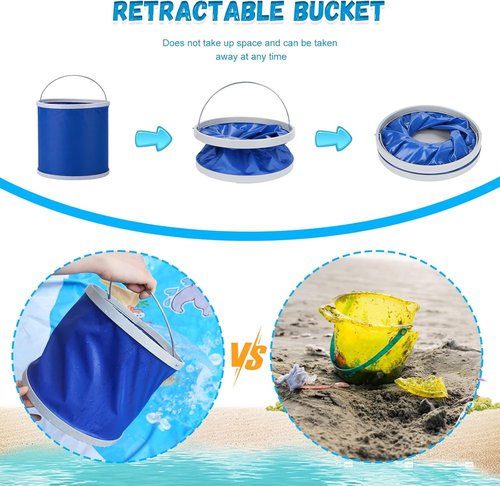 7.2 X 7.2 Feet Baby Beach Pool，Kiddie Pool and Beach Blanket，2 in 1 Toddler Paddling Pool，Beach Toys for Infant Kids Boys and Girls with Portable Water Bag 9L