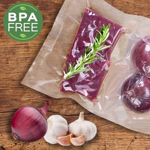 MakMeFre Vacuum Sealer Bags Rolls - 8 Pack (4 Rolls 8"x20' & 4 Rolls 11"x20') | BPA Free, Puncture Resistant, Ideal for Sous Vide Cooking