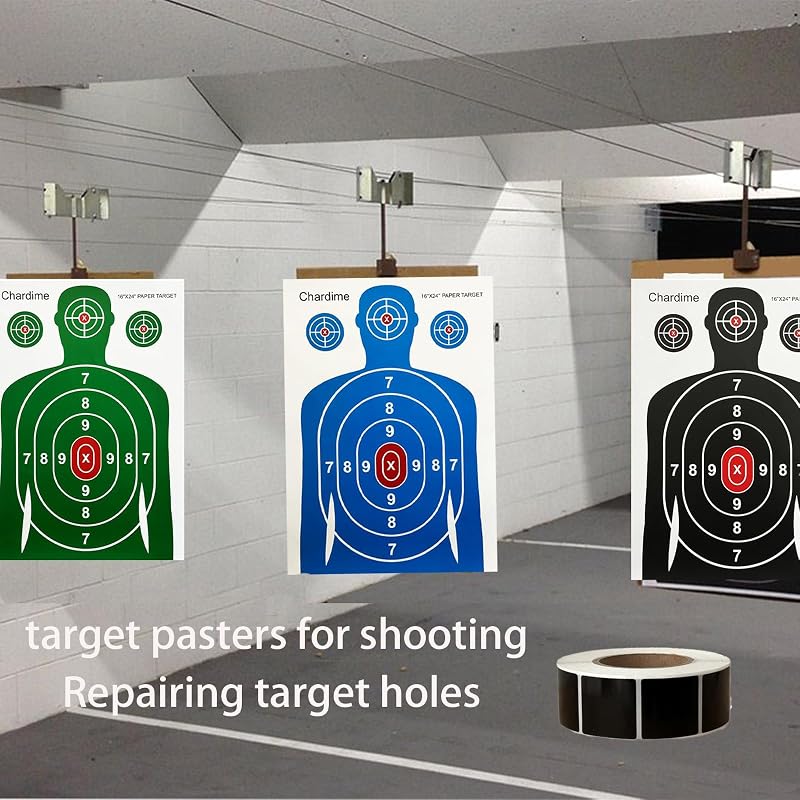 1 Inch Target Pasters, 2000 Pieces (2 Rolls) Adhesive Markers for Shooting Practice - Black