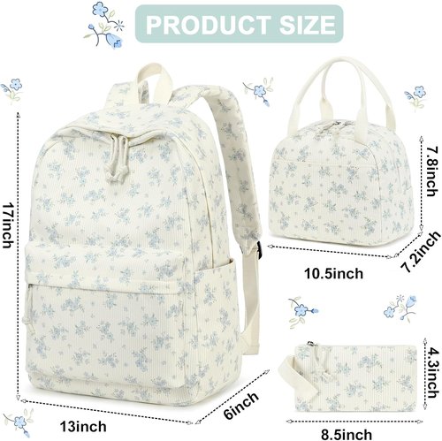 BTOOP School Backpacks for Teen Girls - Lightweight Bookbag Set with Lunch Box & Pencil Case