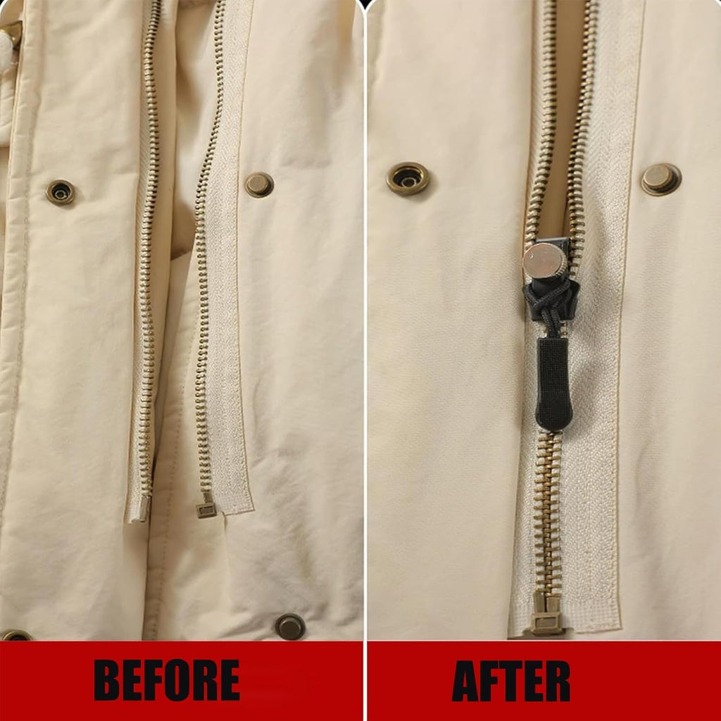 Universal Zipper Repair Kit - Quick Install Detachable Zip Heads for Nylon & Metal Zippers | 3 Sizes