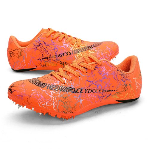 AOLEXWU Track Spike Shoes - Professional 8-Spike Running Spikes for Men Women Sprint Training Competition Orange