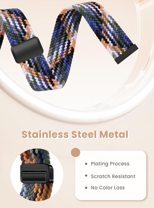Yeahxing Braided Bands Compatible with Fitbit Versa 4/Fitbit Versa 3/Sense 2/Sense 1,Soft Stretchy Elastic Nylon Wristband Sport Loop Strap for Women Men