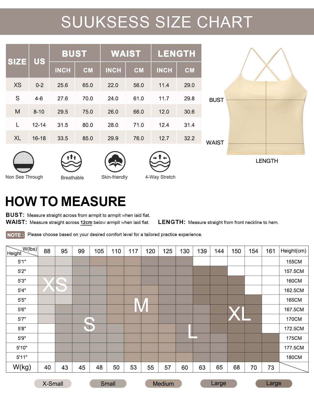 SUUKSESS Longline Padded Sports Bras Open Back Workout Spaghetti Strap Camisole Tops (Navy Blue, M)