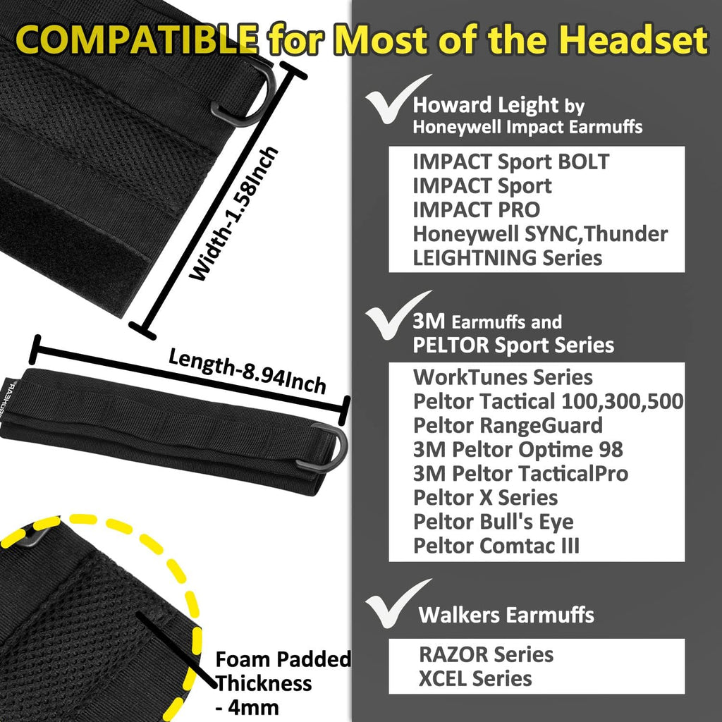 PROHEAR HC01 Tactical Earmuff Cover - Advanced Modular Design for 3M WorkTunes & Howard Leight - Black