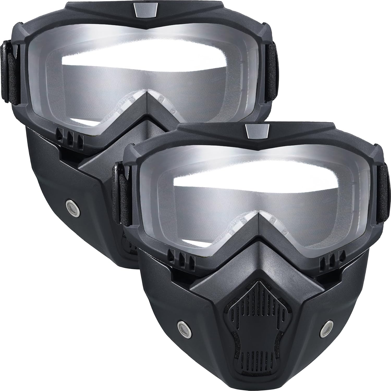 Skiennix Full Face Airsoft Mask - Tactical Paintball & Motorcycle Goggles | 2 Pack