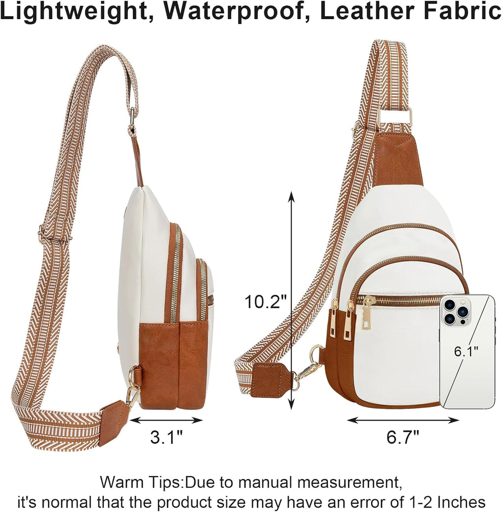 Skiennix Small Leather Sling Bag - Stylish Crossbody Backpack Purse for Women | Versatile Design