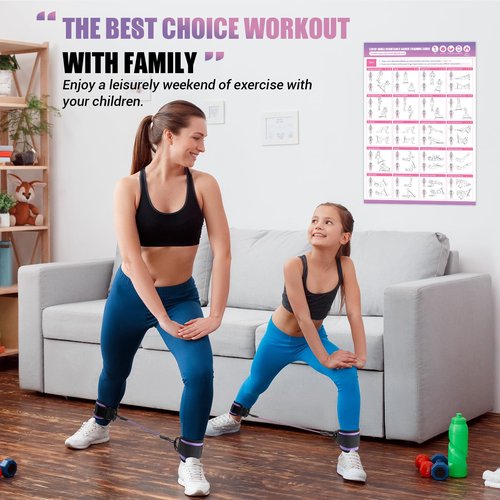 Ankle Resistance Bands with Cuffs, Ankle Bands for Working Out, Kickbacks Hip, Leg Glute Exercise Equipment with Training Poster, Resistance Workout Equipment for Women(Purple)