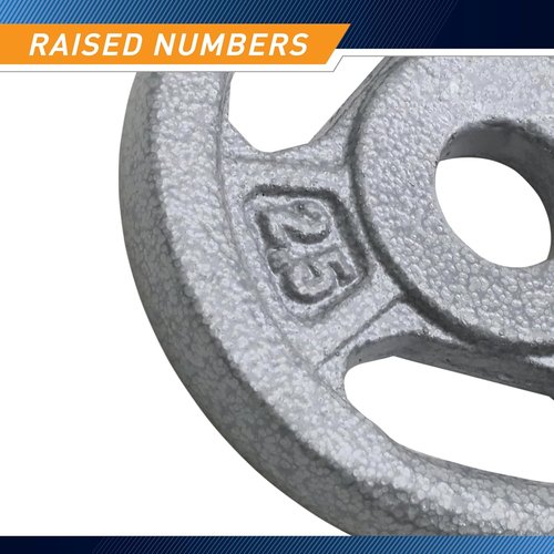 Marcy Classic Cast Iron Grip Plates - Perfect for Strength Training & Weightlifting | 1" Size