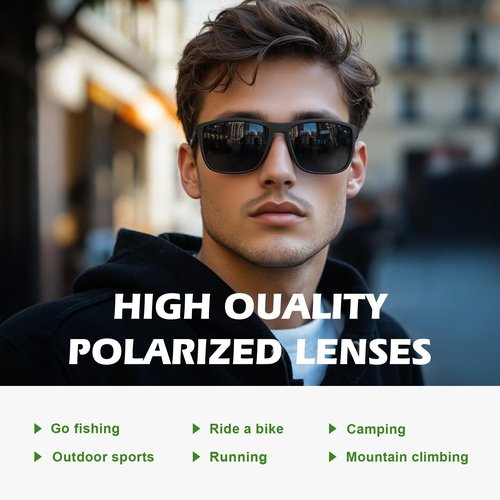 Fanshen Polarized Sports Sunglasses for Men, UV Protection Lightweight Sun Glasses for Driving Fishing Golf Cycling ((3 Pack) Black * 3)