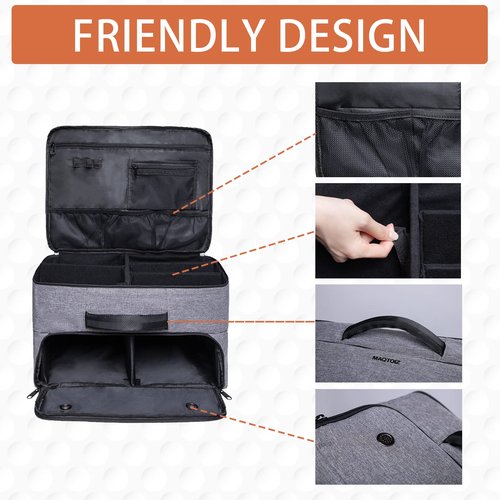 MAQTOIZ Golf Trunk Organizer 2 Layer, Car with Ventilated Compartment for Pair Shoes, Storage Locker Accessories, Balls, Tees, Clothes, Gloves, Gifts Men Grey