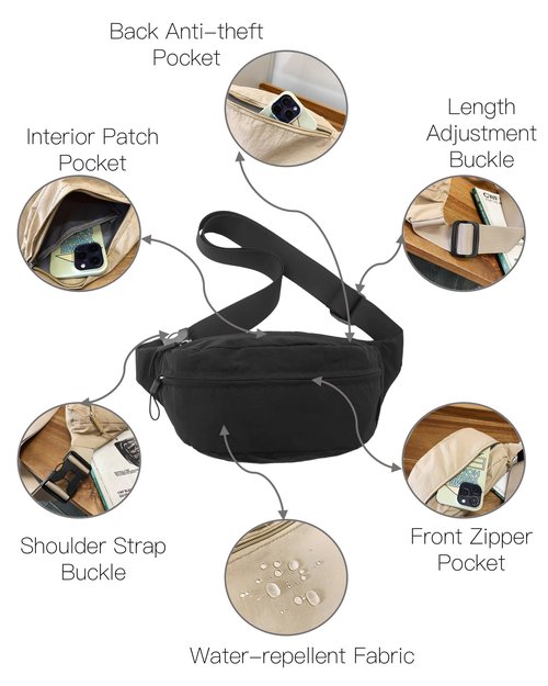 HAUMAUH Fanny Packs Women Men Waist Packs | Bum Bag Bumbag Running Travel Sports Gym Outdoors Urban Commute Festival (Yellow)
