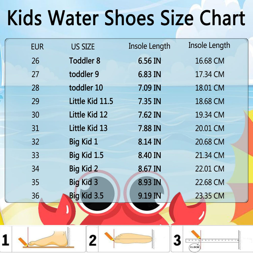 Quickshark Kids Water Shoes Boys Girls Barefoot Aqua Socks Lightweight Quick Dry Sandals Slip On Walking Sneakers for Beach Pool Swim C Black 2 Big Kid