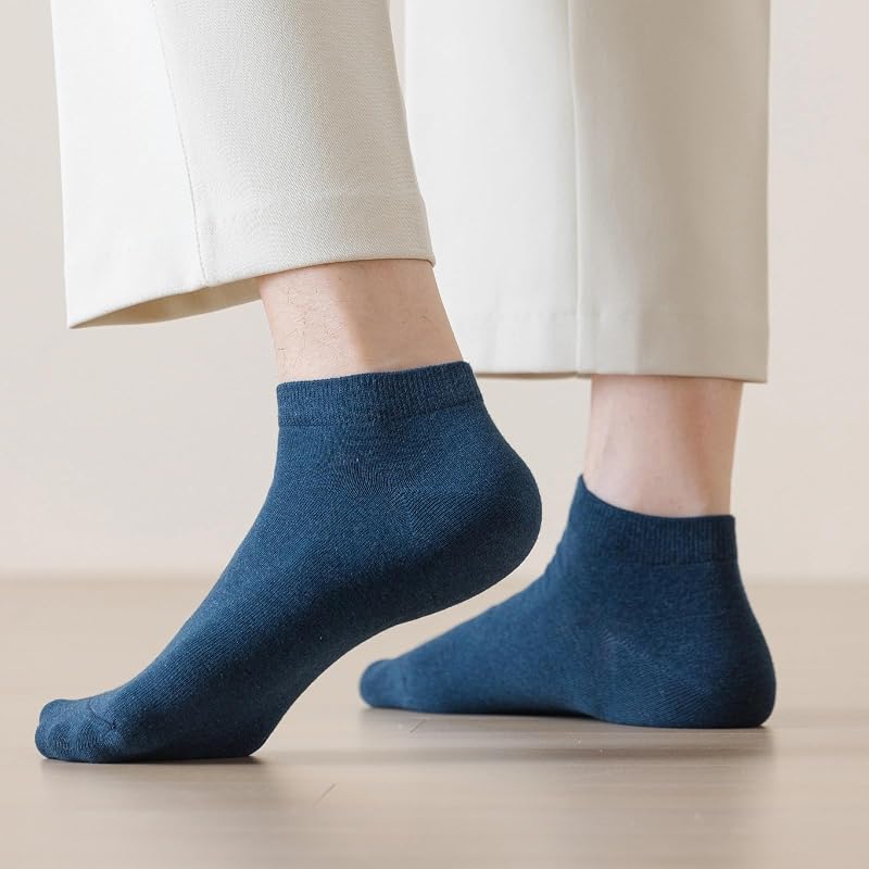 Men's Ankle Socks 6 Pairs Mixed 9-12 / 10-13 Low Cut Cotton 93% 7% Spandex
