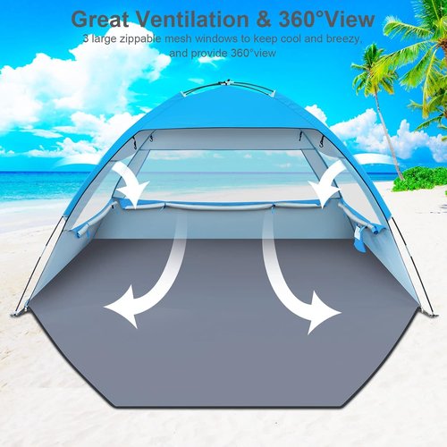 Gorich Beach Tent - UPF 50+ UV Protection Canopy for 3-10 Persons | Lightweight & Easy Setup
