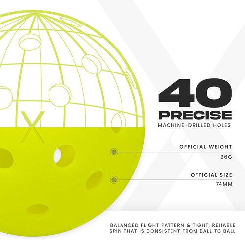 Franklin Sports X-40 Outdoor Pickleballs - Official USA Pickleball Tournament Balls | Regulation Size