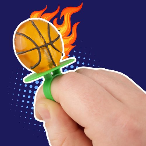 Imaginings Basketball Lollipop Rings - Individually Wrapped Candy for Birthday Party Favors | 18 Suckers