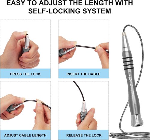 High Speed Jump Rope - Weighted Design with 360° Rotation | Includes 2 Speed Cables for Optimal Fitness Training
