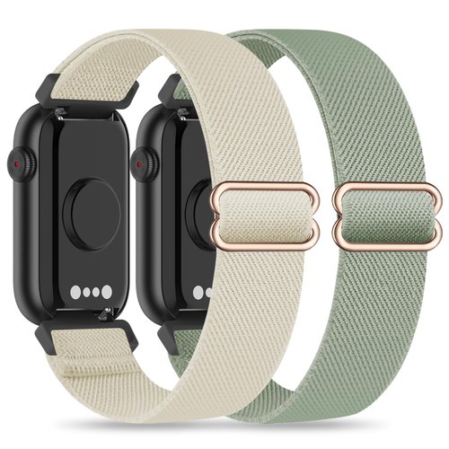 HQzon 2 Pack Stretchy 16mm Nylon Bands Compatible with FITVII HM08/MorePro HM08/Amzhero-Runfit D26/KALINCO Slim Fitness Tracker