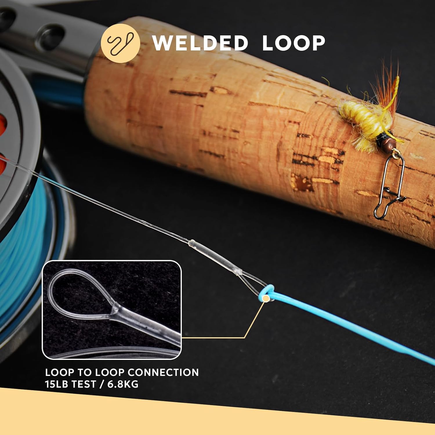 SF Pre-Tied Loop Fly Fishing Tapered Leader - Clear Nylon for Freshwater & Saltwater | 7.5FT to 15FT Options