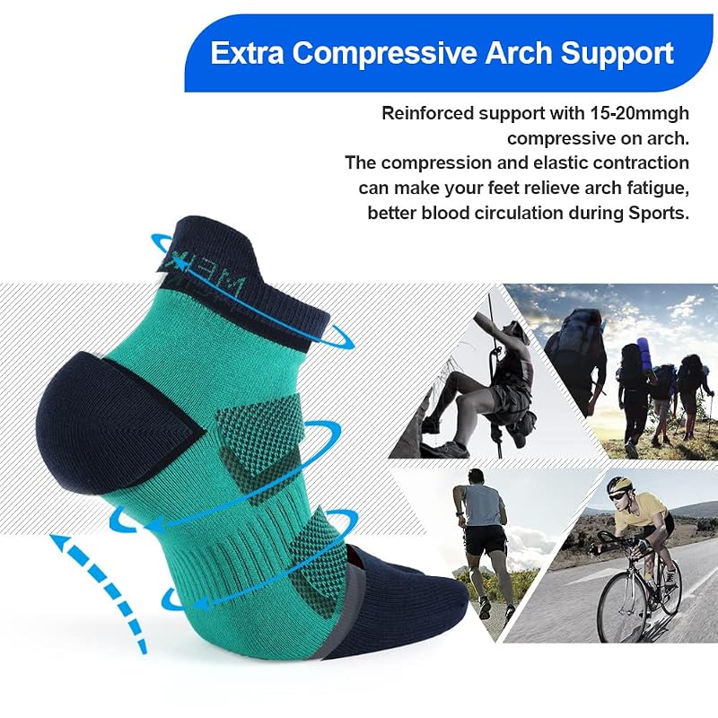 Men's Five Finger Toe Socks - Cotton Compression Crew Athletic Socks, 4 Pairs (Size 7-11) - Black