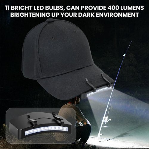 Lytoybe 6 Pcs Hat Clip Light, 11 LED Cap Lights Clip on Hat, IPX5 Waterproof Hands-Free Flashlight for Running, Working, Biking, Camping(AAA Batteries not Included)