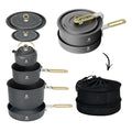 Alocs Camping Cookware, Portable Non-Stick Camping Pan Set with Enhanced Handle, Ideal for Outdoor Kitchen, Picnic, Hiking and Fishing