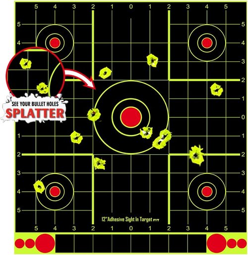 ATFLBOX 12x12 Inch Adhesive Splatter Paper Targets - Perfect for Indoor & Outdoor Shooting | Air Gun, Rifle, Pistol, Airsoft