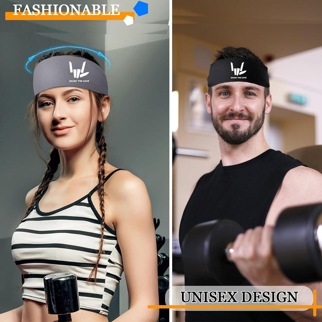 Skiennix 3-Piece Sweat Bands | Cooling Sport Headbands for Men & Women - Perfect for Workouts