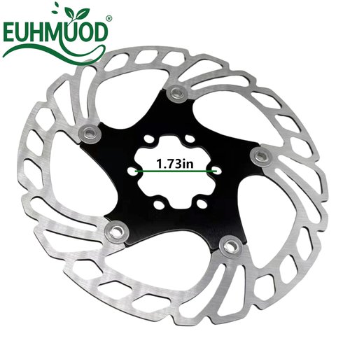 EUHMUOD 160mm Floating Disc Brake Rotor with 6 bolts, Stainless Steel Bicycle Disc Brakes Rotors Replacement for Mountain MTB Road Bike E-Bike BMX, Anti-Squeal Design 160mm Disc Brake Rotor(Black)