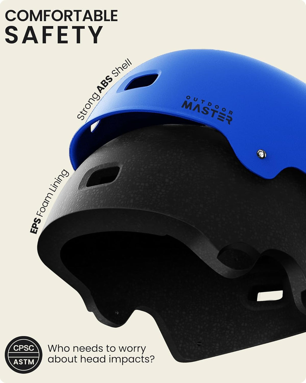 OutdoorMaster Skateboard Cycling Helmet - Multi-Sport Ventilation with Two Removable Liners | Perfect for Kids, Youth & Adults