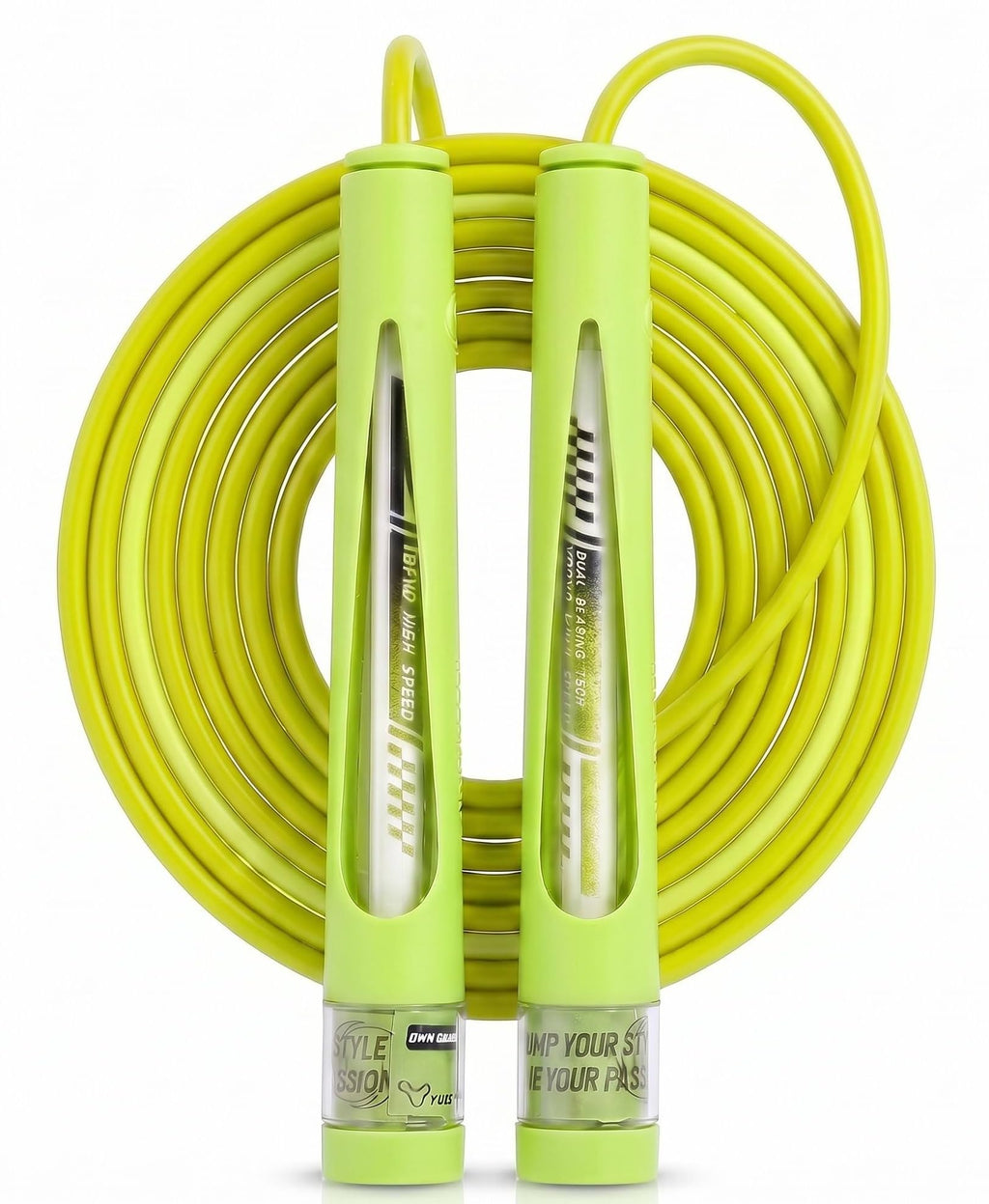 YUEDONG Jump Rope, Adjustable Tangle-Free Jump Rope with Dual Bearings, Easy-to-Learn Two-Section Rope Design, Anti-Slip Handles, Name Tag & Carry Bag for Boys, Girls and Beginners