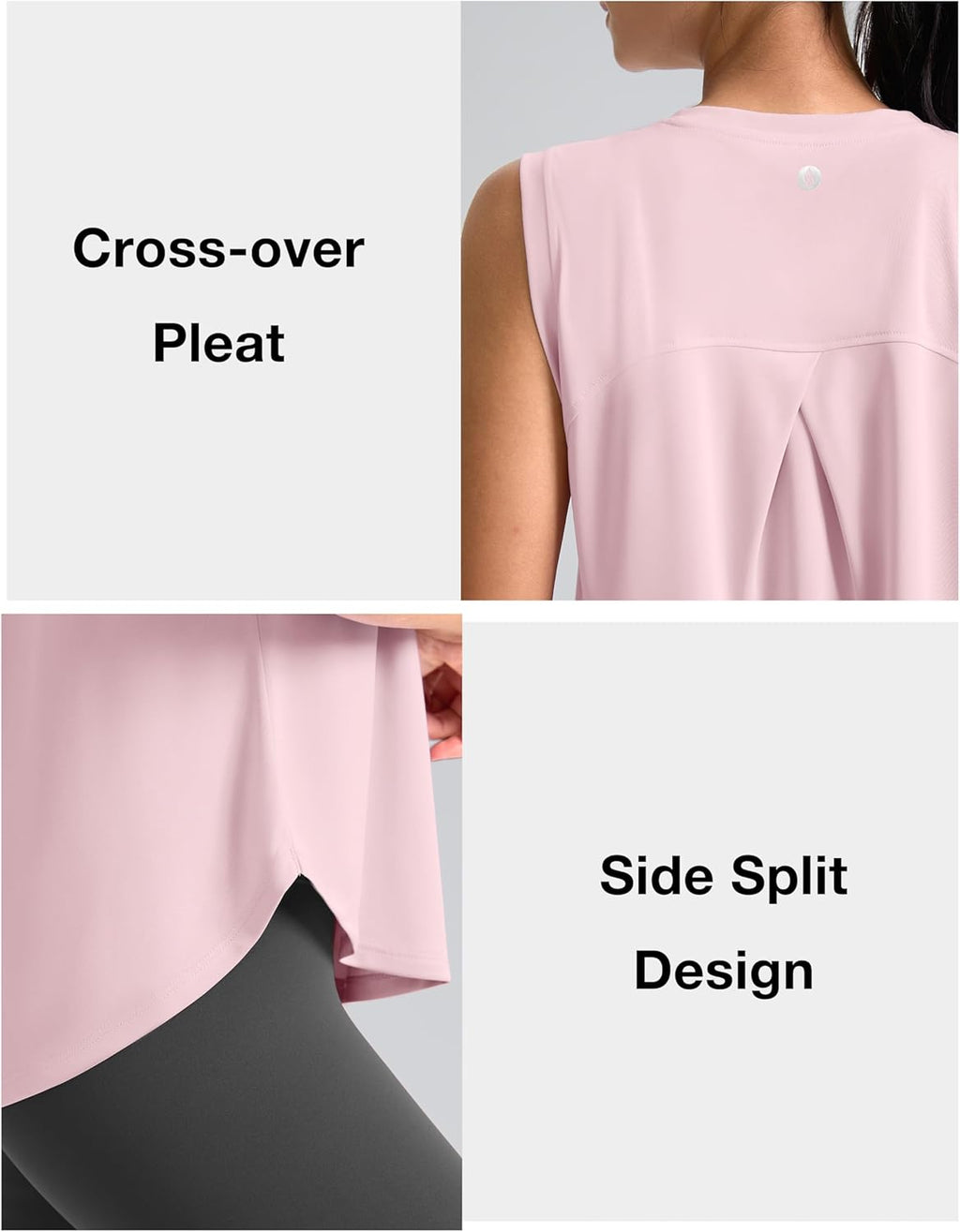 SANTINY Women's Active Tank Tops - Breathable Lightweight Sleeveless Yoga & Tennis Shirts