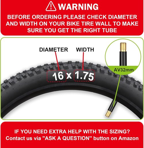 4 Pack 12''/16"/18"/ 20"/ 24"/ 26" /27.5''/29" x1.75/1.95/2.10/2.125 Bike Tubes with 2 Tire Levers, Bicycle Tube 32mm Schrader Valve, Bike Inner Tube for Road/MTB/Kids Bike (4 of One Size)