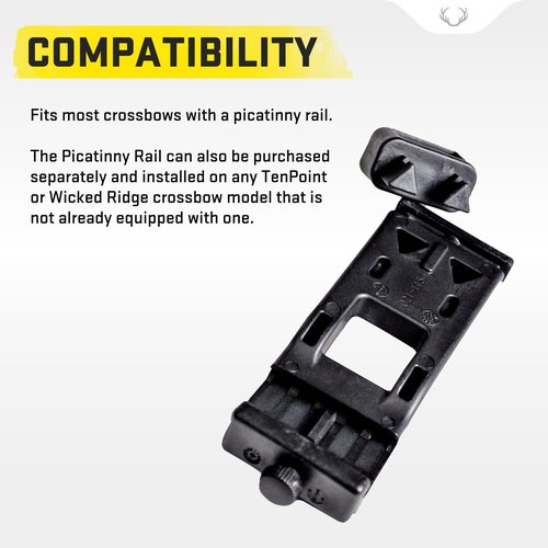 TenPoint Quick Disconnect Quiver Mount for Picatinny Rail - Easy Clamp-On Installation to Picatinny Rail Mounted on The Crossbow